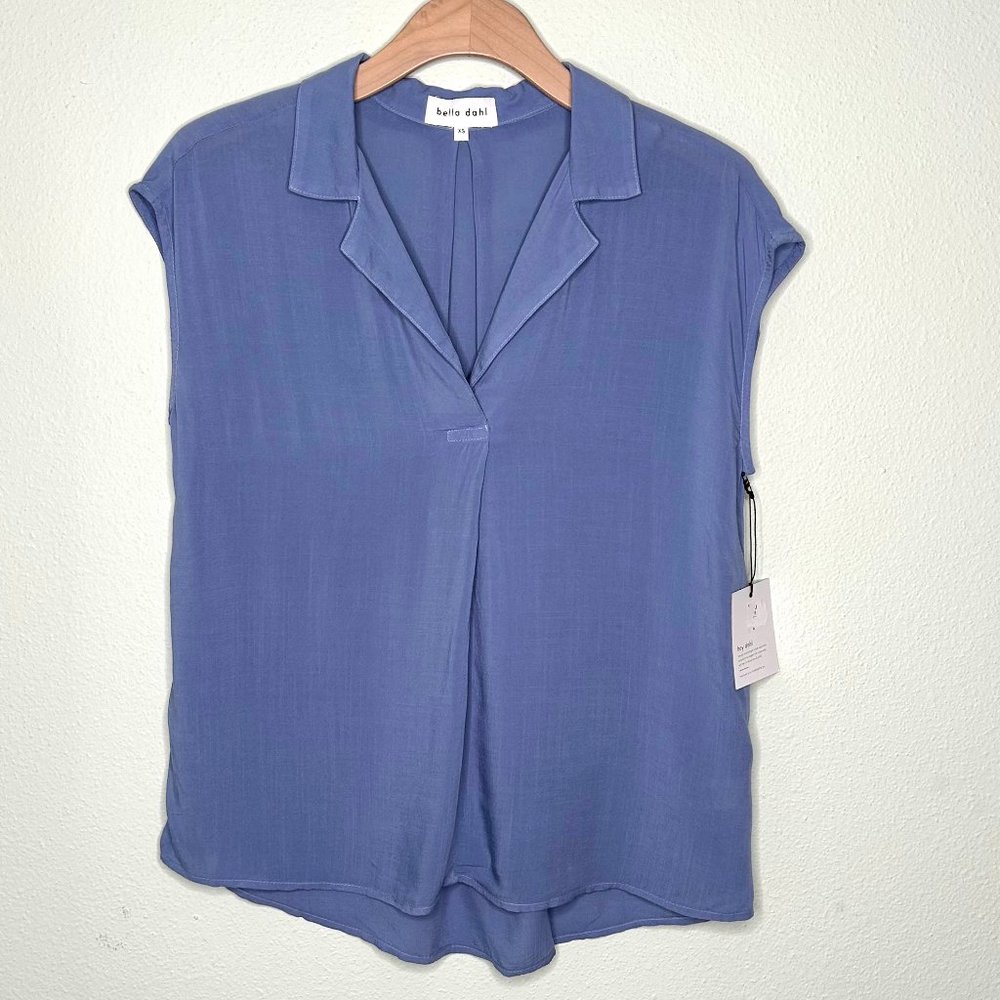 Bella Dahl Cap Sleeve Popover Top in Slate Blue Size XS *NWT*